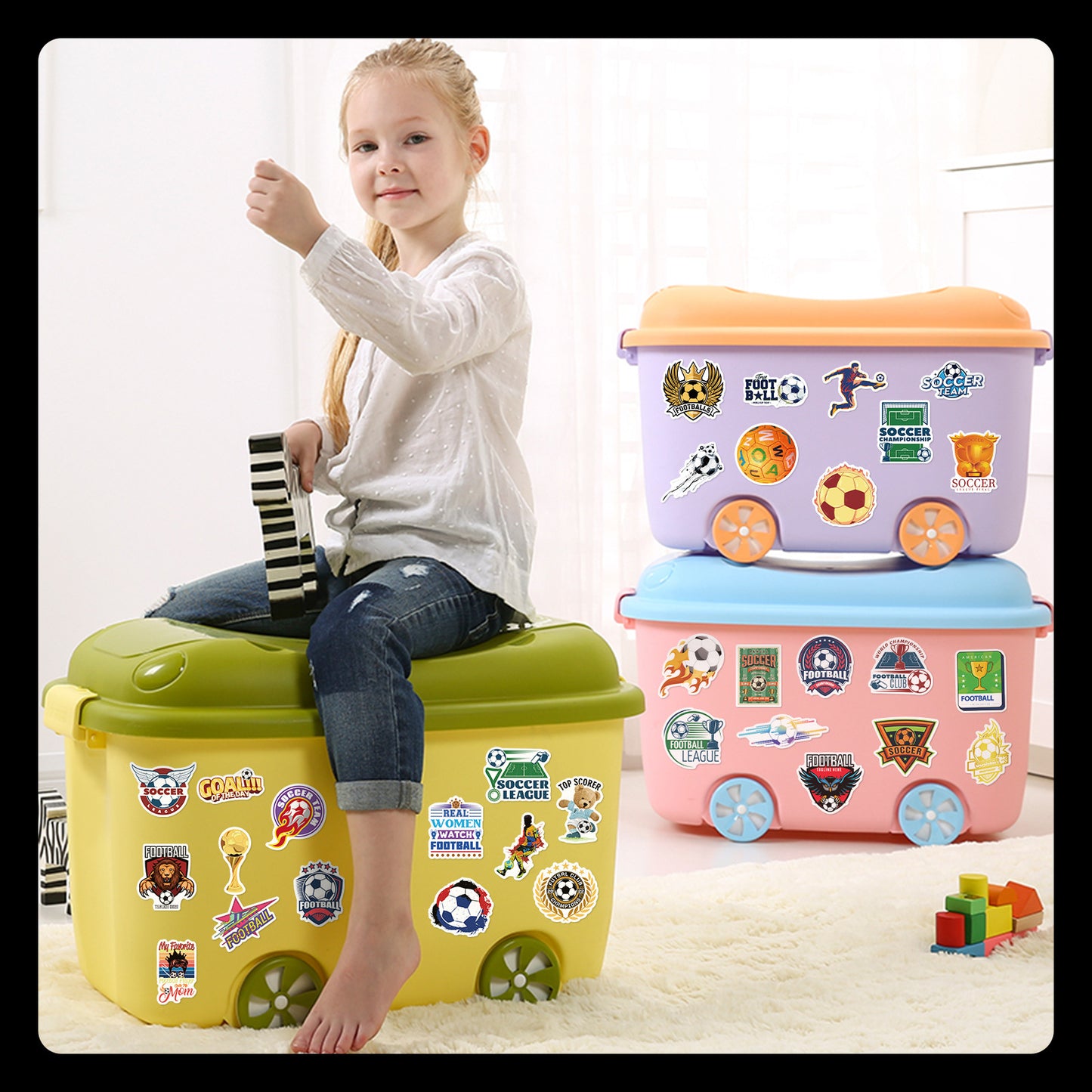 ⚽ 50PCS New Cartoon Football Stickers – Waterproof PVC Kawaii Collection 🏆✨ Kawaii Stickers