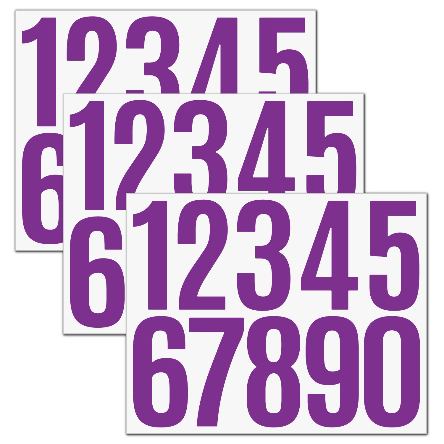 3inch Alphabet Number Stickers Car Mailbox Logo Waterproof Stickers Large Letter Stickers Numbers-Purple*3 21*16.8cm Kawaii Stickers