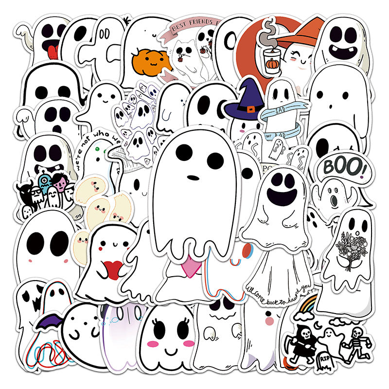 Halloween Stickers – Spooky Ghost Graffiti Decals 50pcs
