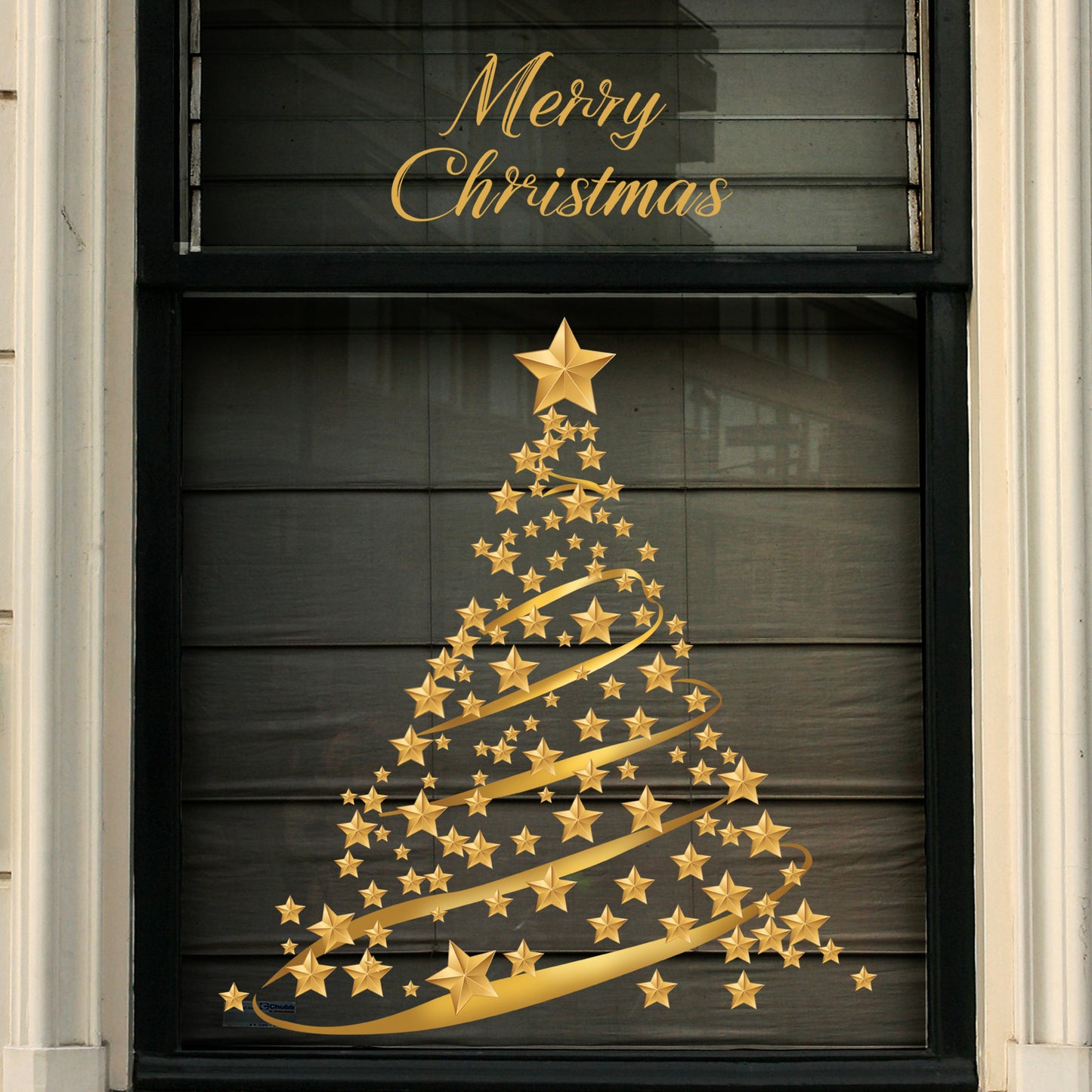 🎅 Large Cartoon Santa Claus Christmas Wall Stickers – Festive Reindeer & Christmas Tree Design 🎄✨ Kawaii Stickers