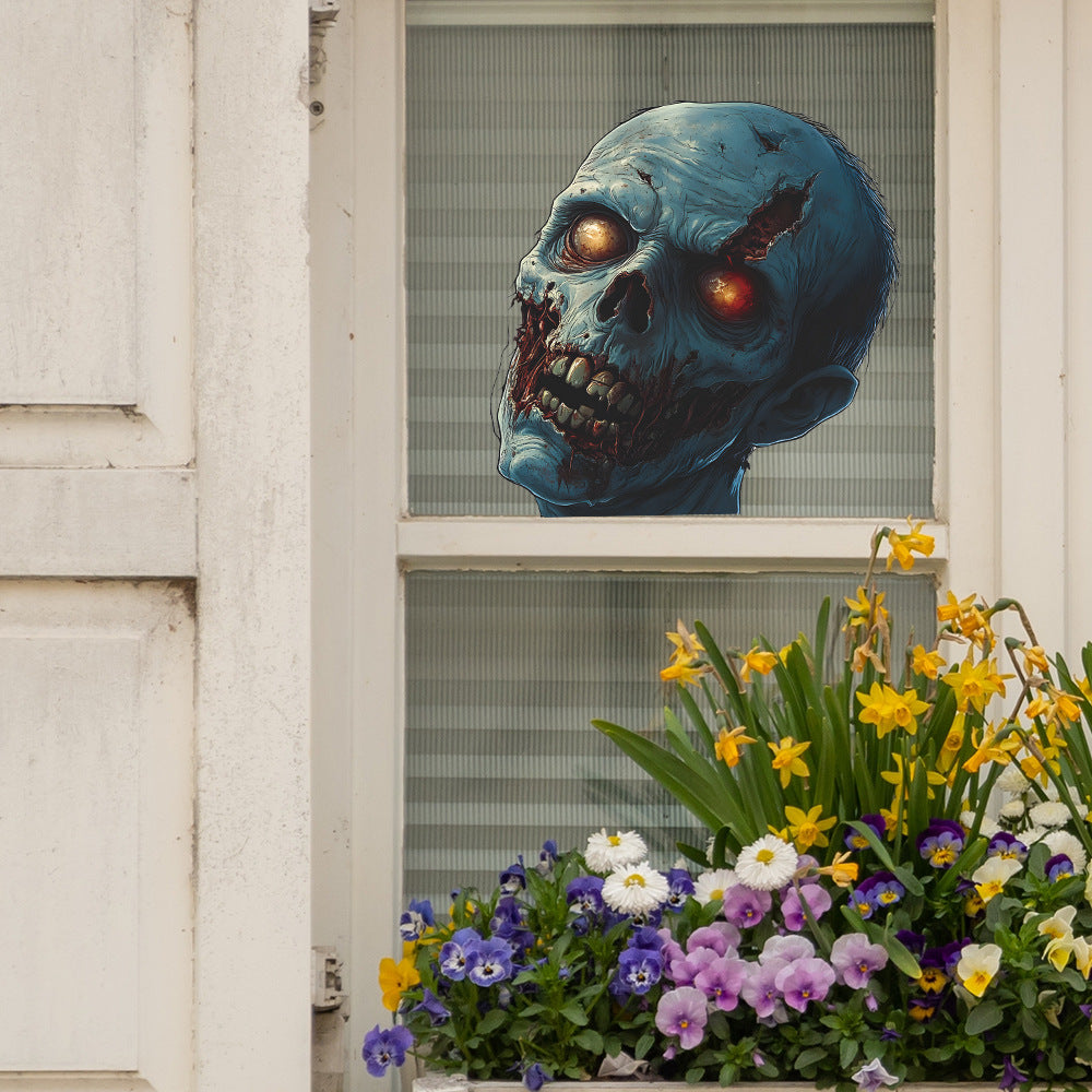 🧟‍♂️ Halloween Zombie Static Window Stickers – Super Scary Glass Decoration 🎃 Kawaii Stickers