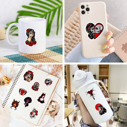 🎃 Halloween Stickers | 100 Gothic Red Waterproof Halloween Sticker Set