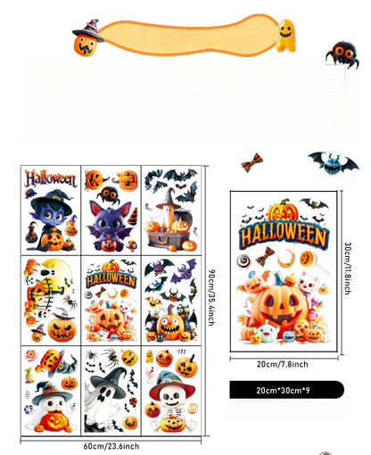 🎃 Halloween Window Stickers – Cute Ghosts & Pumpkins 👻🕸️ Kawaii Stickers