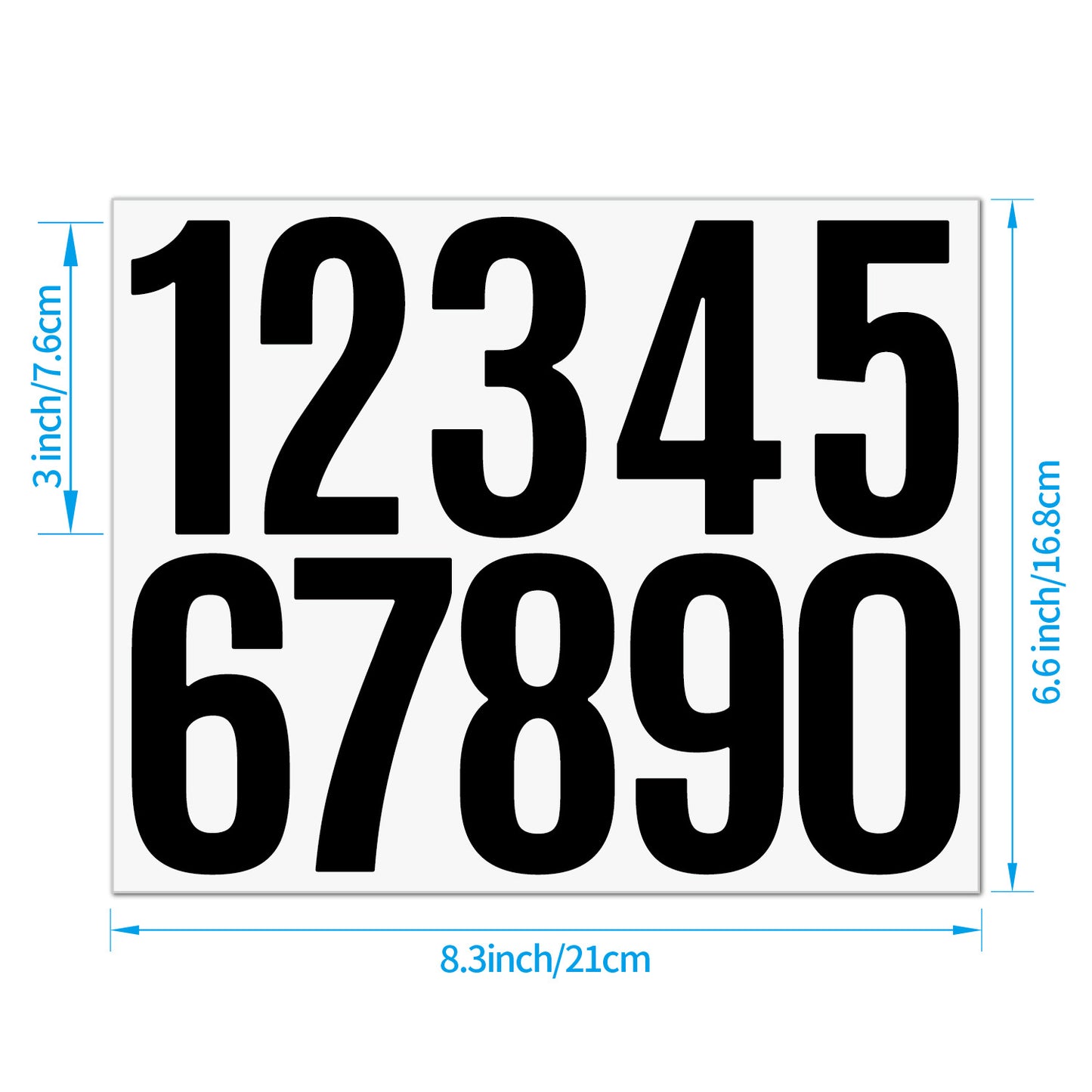3inch Alphabet Number Stickers Car Mailbox Logo Waterproof Stickers Large Letter Stickers Kawaii Stickers