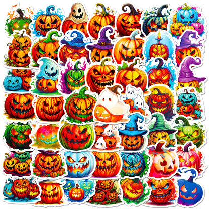 Halloween Stickers – 50pcs Pumpkin Halloween Stickers Set 🎃