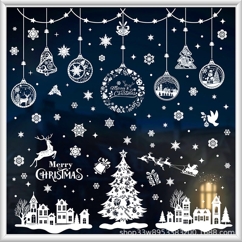 🎄 White & Blue Snowflake Window Stickers – Static Cling Christmas Window Decals for Holiday Decor 🎄 Kawaii Stickers