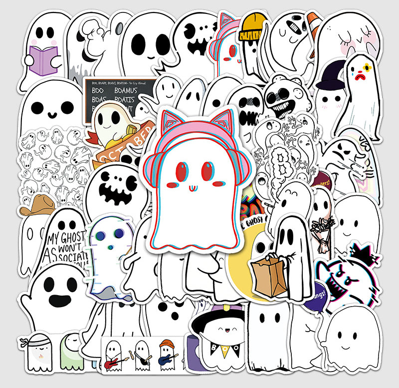 Halloween Stickers – Cute Ghost Decals for Laptops Bottles