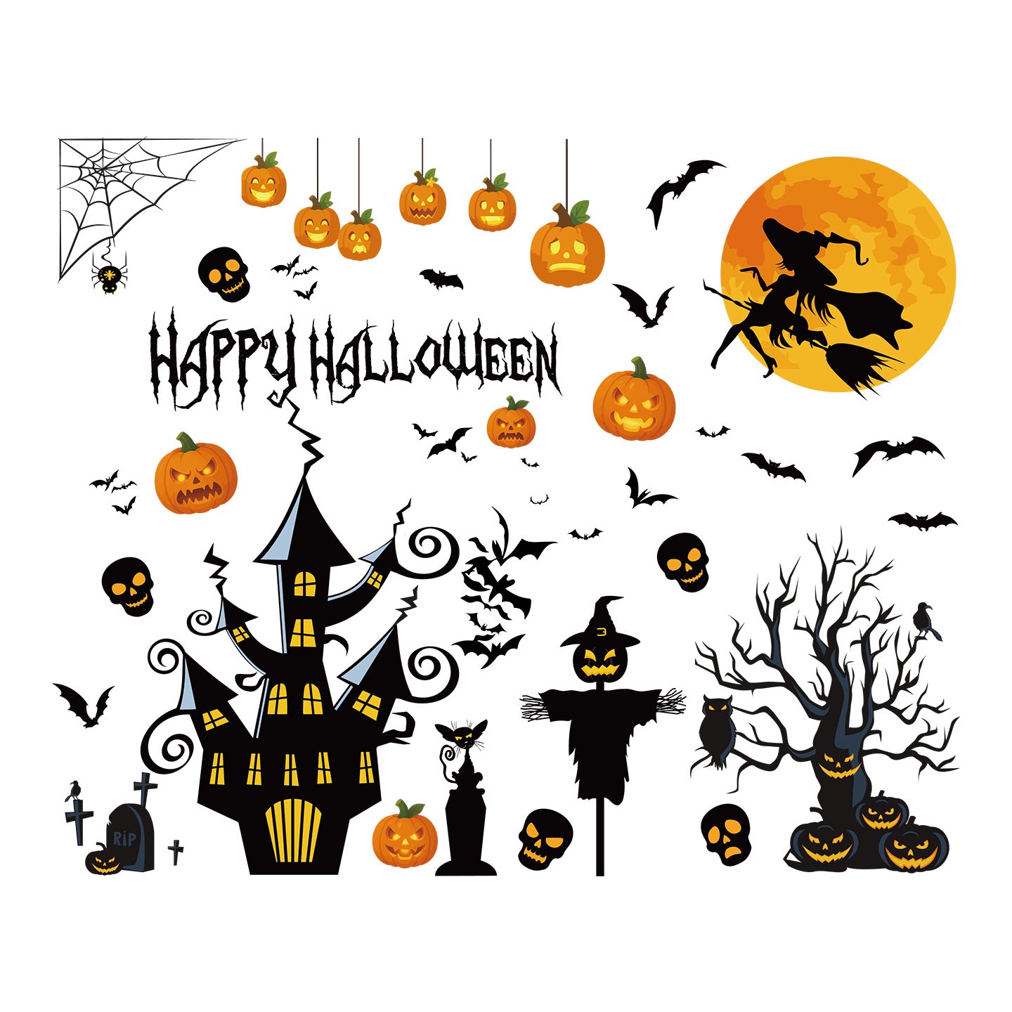 Halloween Stickers – Cute & Spooky Halloween Window Stickers for Party Decor