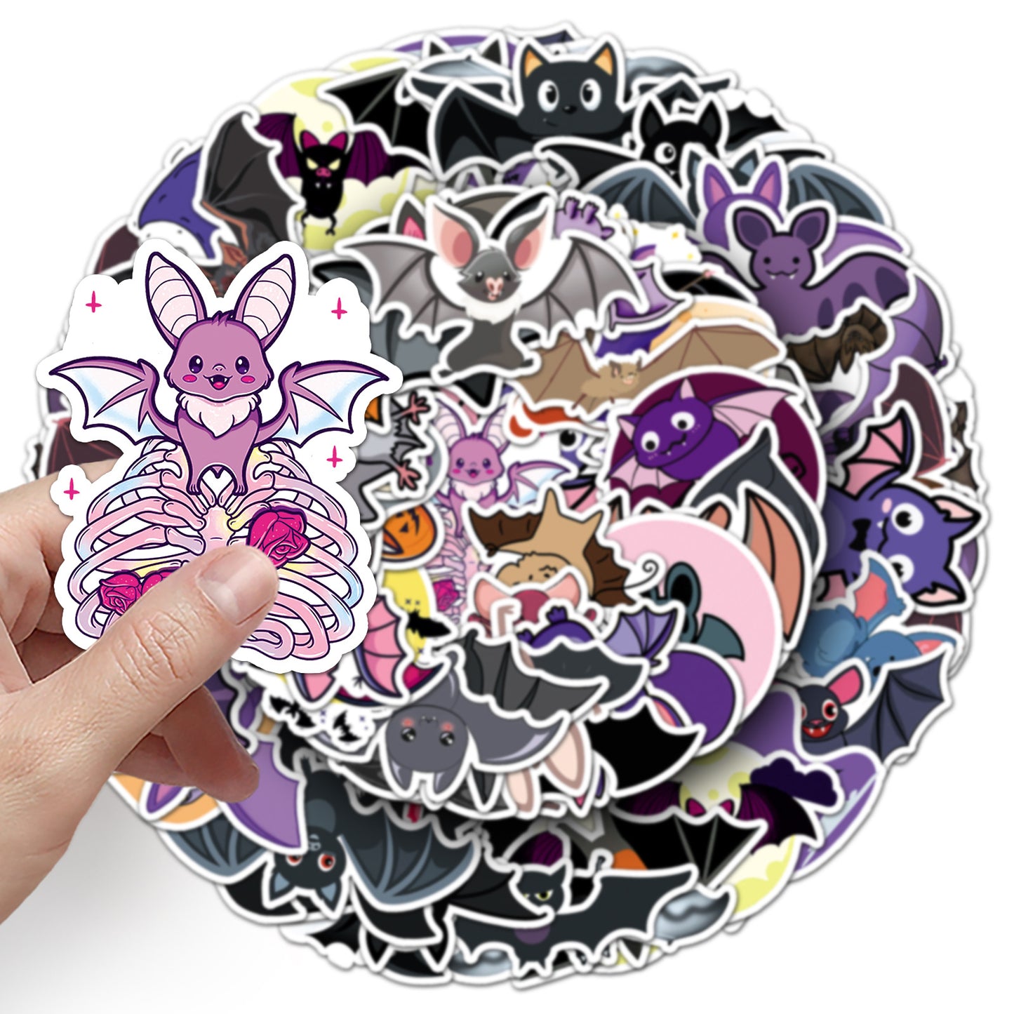 Halloween Stickers – 50pcs Cute Bat DIY Stickers