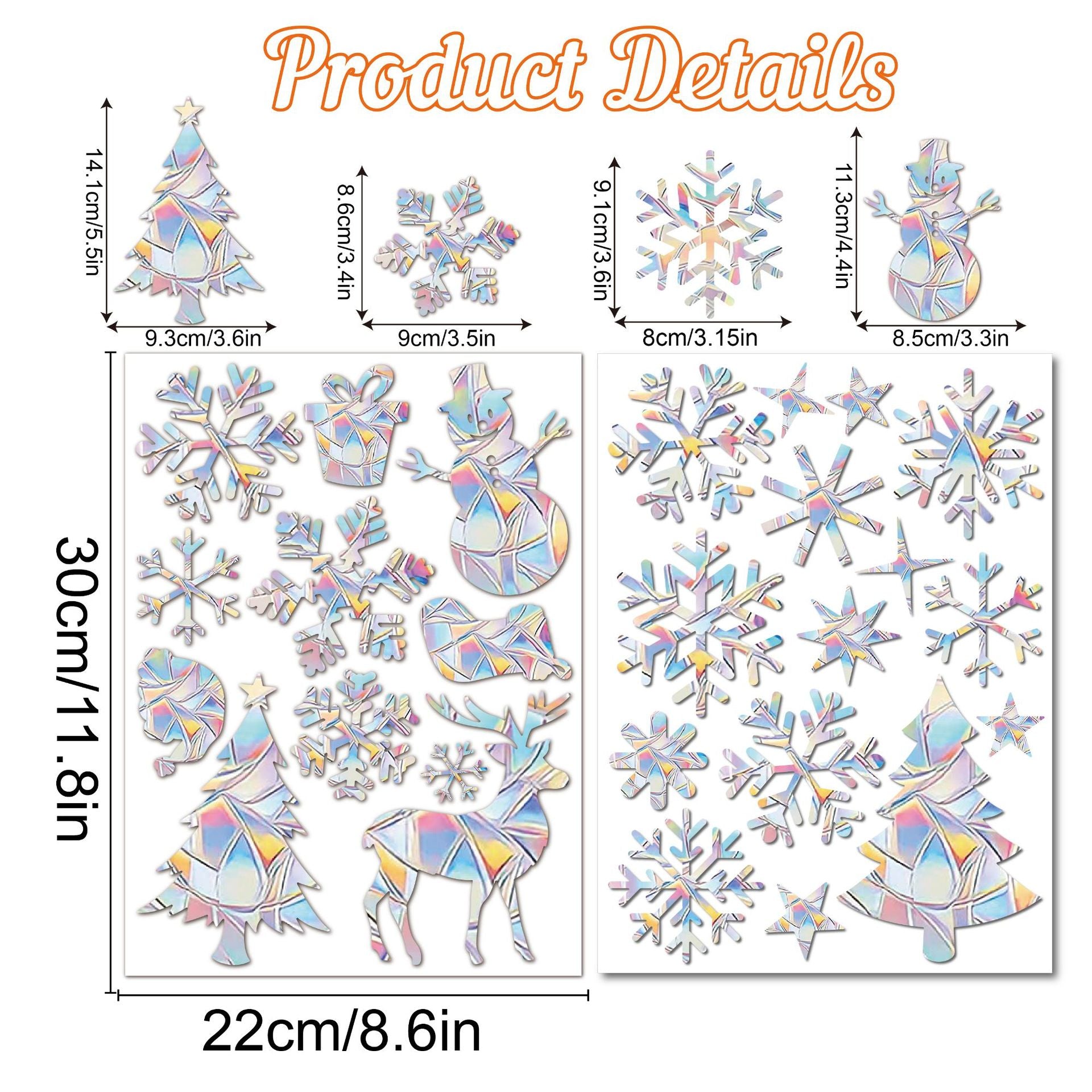 Snowflake Window Stickers | Large Christmas Snowflake Stickers for Windows Kawaii Stickers