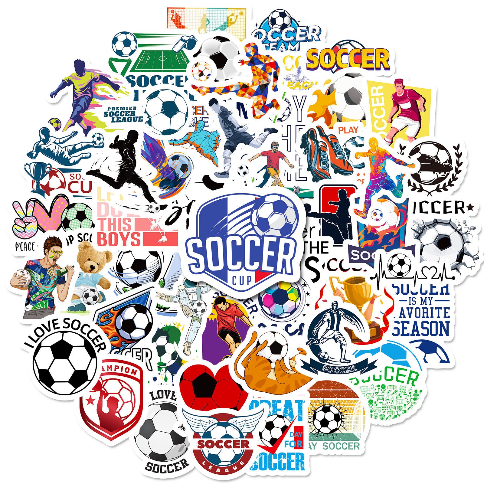 ⚽Football Stickers – 50PCS World Cup Stars Waterproof Laptop, Water Bottle & Phone Decals 2025 🎨✨ Football Stickers-31 Kawaii Stickers