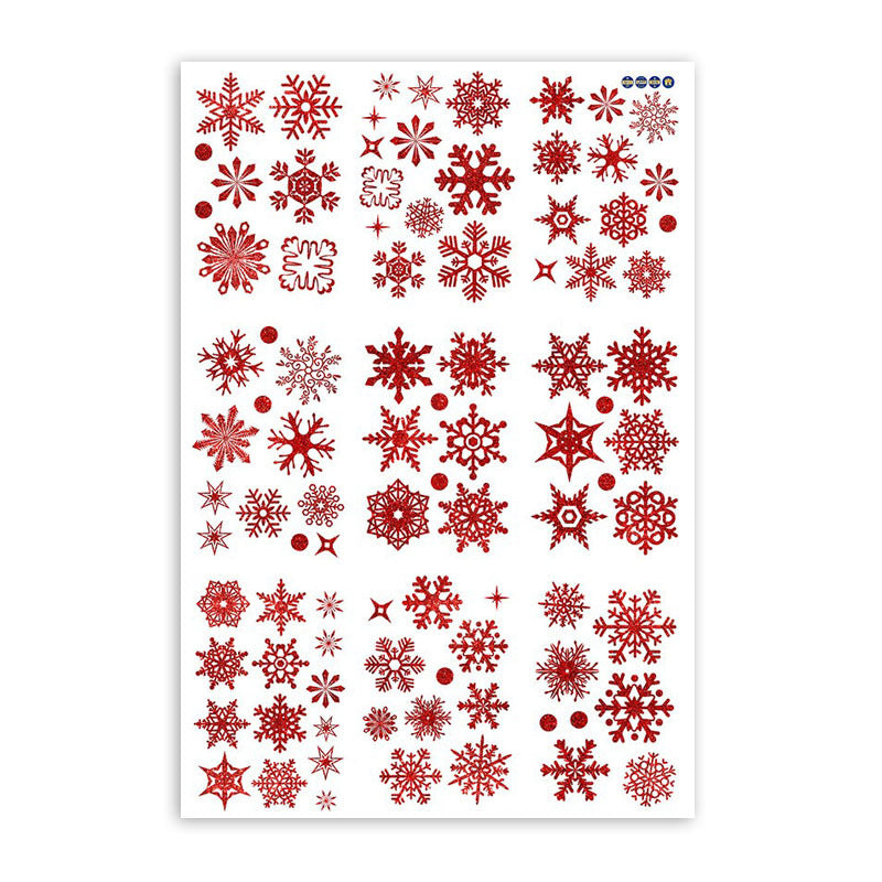 🎄 Christmas Decoration Snowflake Santa Tree Ornaments Window Stickers – Static Cling Glass Decals 🎅❄️