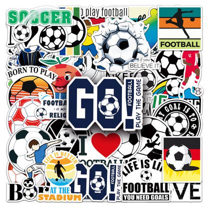Football Stickers – 50Pcs Sport Designs – High-Definition Waterproof PVC – For Water Bottles, Laptops, Skateboards, Suitcases, Phones – Kawaii Stickers Kawaii Stickers