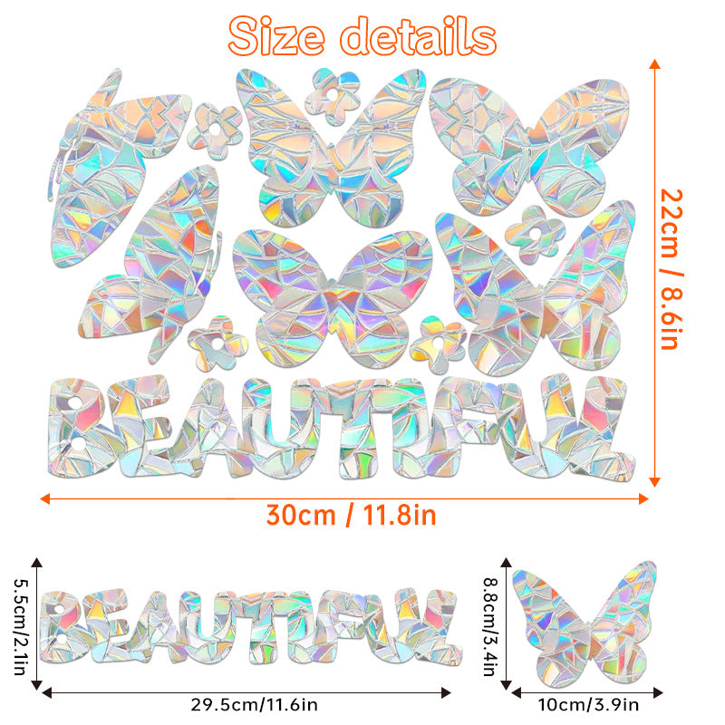 Halloween Stickers – Holographic Bat Suncatcher PVC Decals 🦇