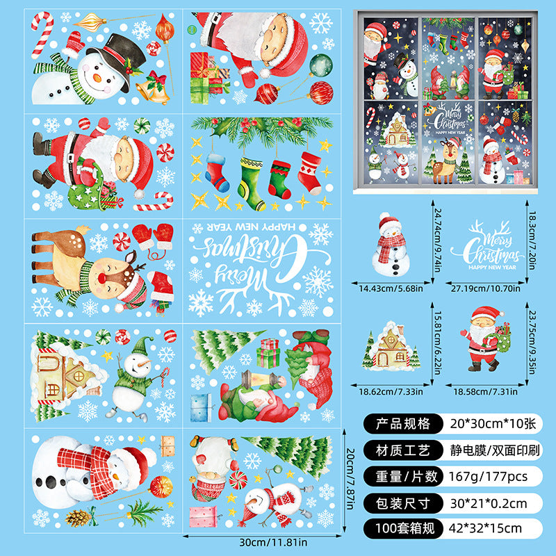 🎄 White & Blue Snowflake Window Stickers – Static Cling Christmas Window Decals for Holiday Decor 🎄 SD2326 Kawaii Stickers