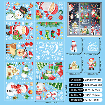 🎄 White & Blue Snowflake Window Stickers – Static Cling Christmas Window Decals for Holiday Decor 🎄 SD2326 Kawaii Stickers