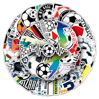 Football Stickers – 50Pcs Sport Designs – High-Definition Waterproof PVC – For Water Bottles, Laptops, Skateboards, Suitcases, Phones – Kawaii Stickers Kawaii Stickers