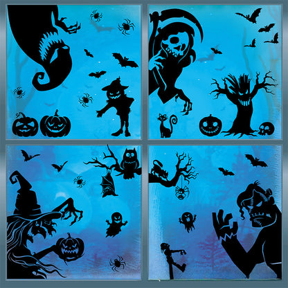 Spooktacular Halloween Window Stickers – Double-Sided Static Cling Décor for Glass Doors & Windows 👻🕷️ Kawaii Stickers