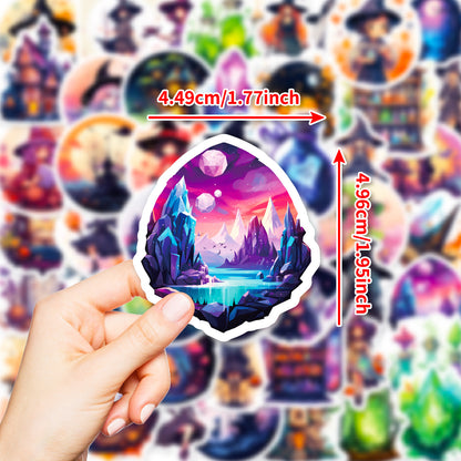 Halloween Stickers – 50pcs Magical Witch DIY Stickers