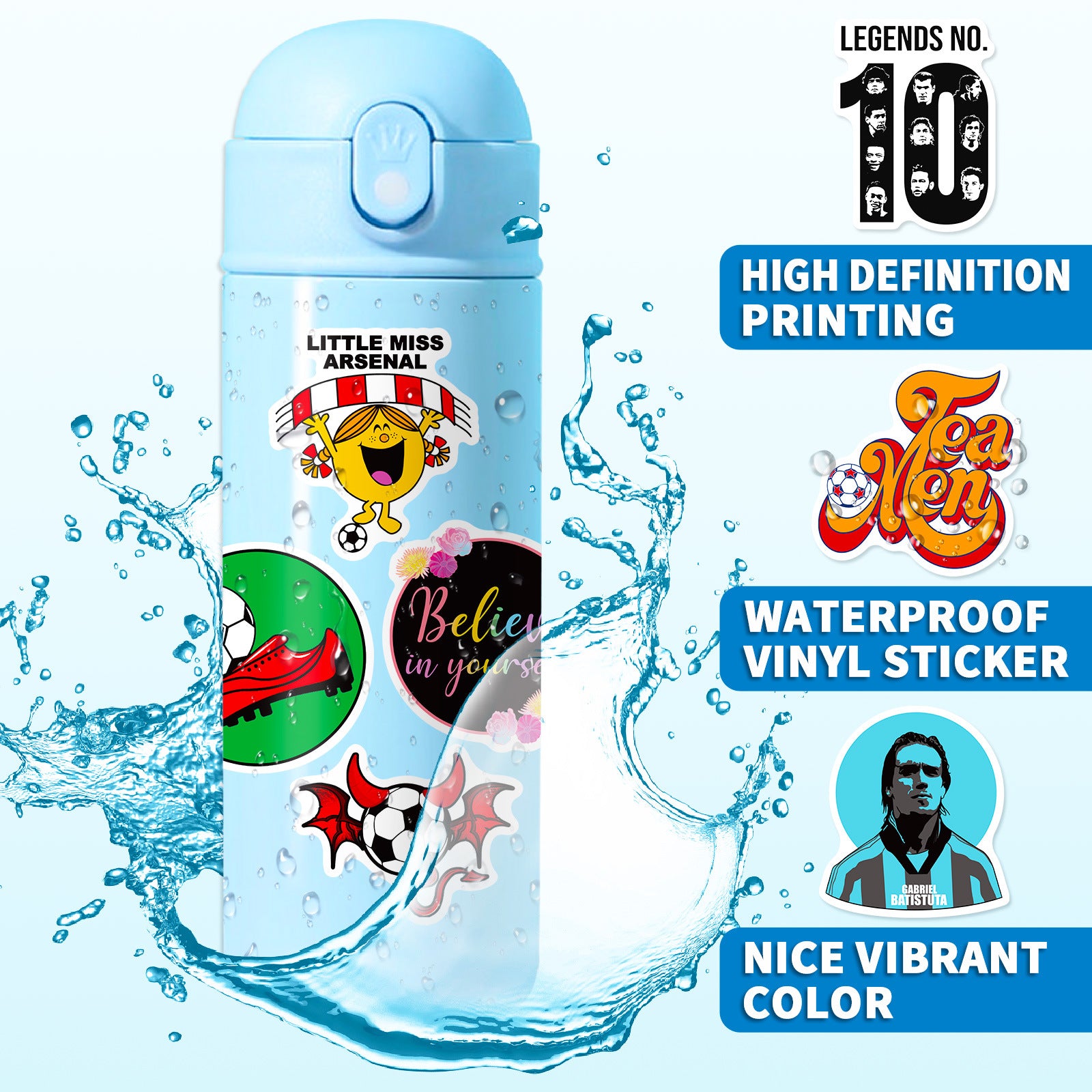 ⚽ 50Pcs Creative Football Stickers – Colorful Sports Life for 2025 Fans 🎨✨ Kawaii Stickers