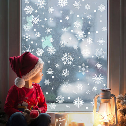 ❄️ Christmas & New Year Snowflake Window Stickers | Static Cling Glass Decals 🎄✨ Kawaii Stickers