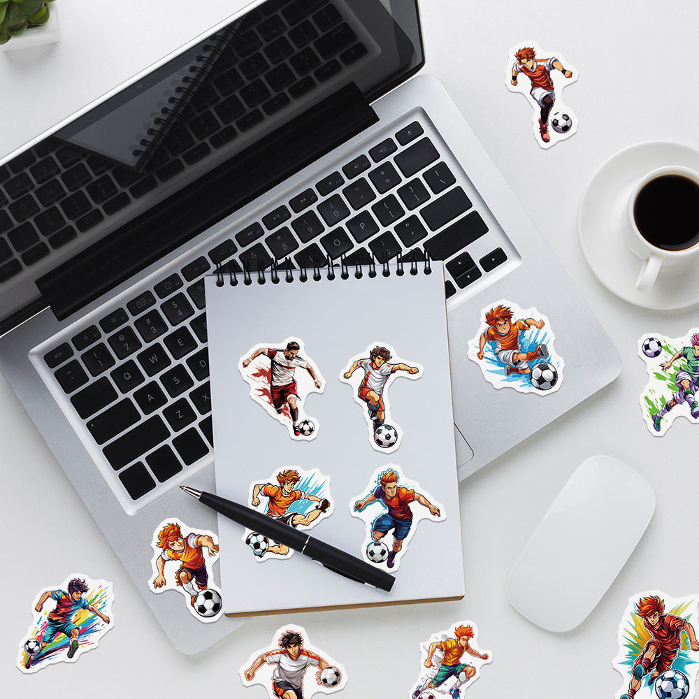 50PCS Football Stickers ⚽ Waterproof Graffiti Set for Laptops & Bottles Kawaii Stickers