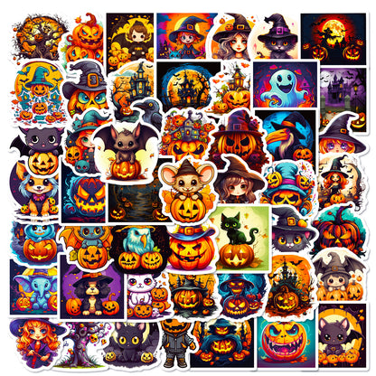 Halloween Stickers – 50pcs Pumpkin  Skull DIY Halloween Stickers