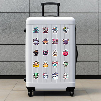 🎃 50pcs Cute Halloween Stickers Pack – Waterproof PVC Laptop Water Bottle Decorations Kawaii Stickers