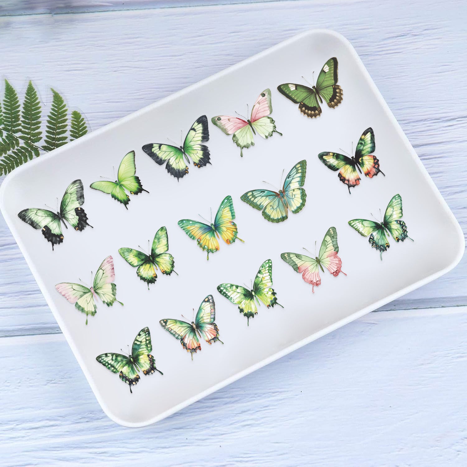 🦋🌈 50pcs Colorful Transparent Butterfly Stickers | Waterproof PET Stickers for Journals, Notebooks, Cups ☕, Guitars & DIY Crafts 🎨✨ Kawaii Stickers
