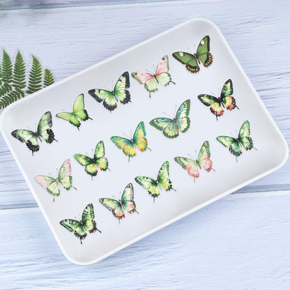 🦋🌈 50pcs Colorful Transparent Butterfly Stickers | Waterproof PET Stickers for Journals, Notebooks, Cups ☕, Guitars & DIY Crafts 🎨✨ Kawaii Stickers