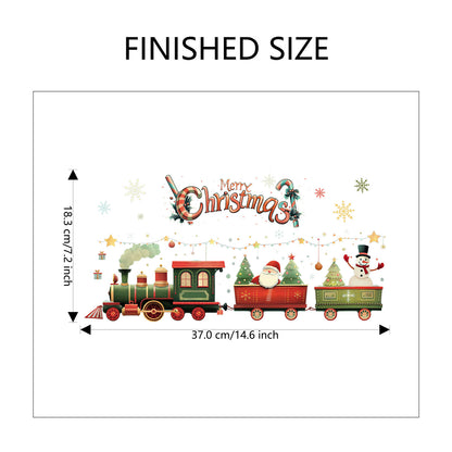 🎅 Large Cartoon Santa Claus Christmas Wall Stickers – Festive Reindeer & Christmas Tree Design 🎄✨ Kawaii Stickers