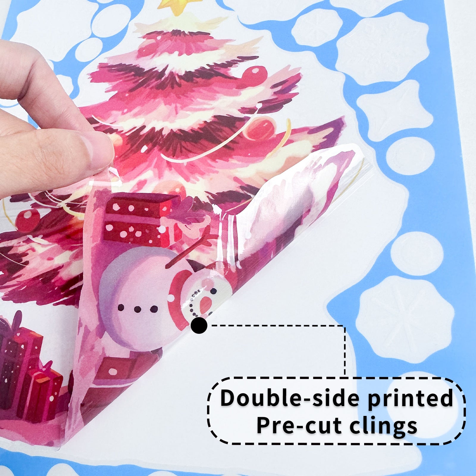 🎄 Christmas Stickers – Holiday Decorations with Christmas Tree, Snowman & Snowflake Window Clings 🎅 Kawaii Stickers