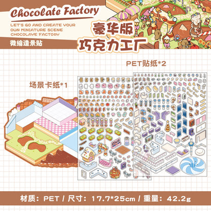 3D DIY Sticker – Three-Layer Miniature Fantasy House – Scrapbook & Craft Decoration – Kawaii Stickers Chocolate Factory Plus Kawaii Stickers