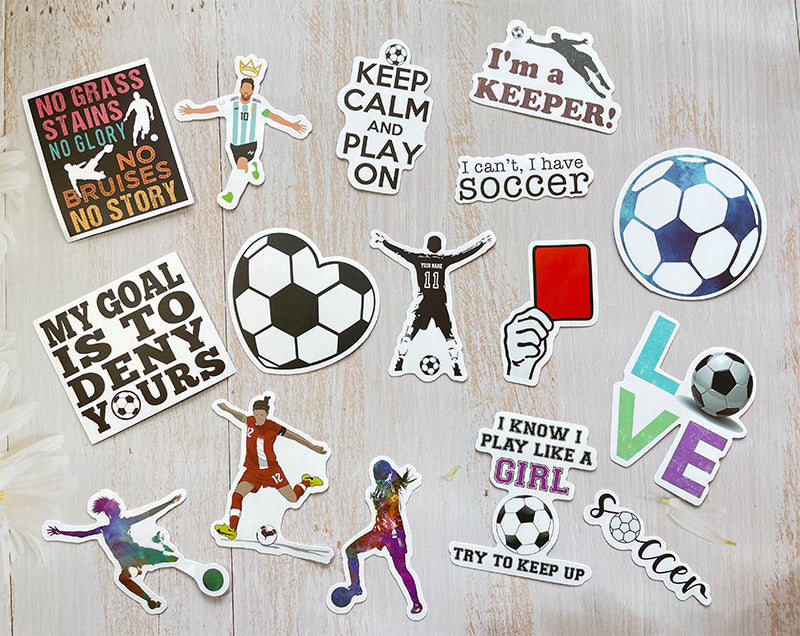 Football Stickers – 50PCS Cartoon Sports Graffiti – Waterproof PVC – Laptop, Water Bottle & Luggage Decor – Kawaii Stickers Kawaii Stickers