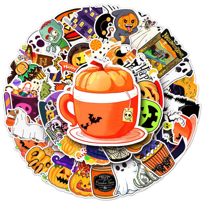 🎃 Halloween Stickers – 50PCS Waterproof Cartoon Graffiti Set for Kids & Adults 👻✨ Kawaii Stickers