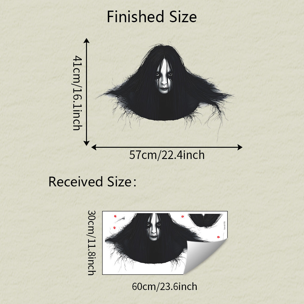 🎃 Halloween Sticker Horror Ghost Head For Floor 👻 30*60cm Kawaii Stickers