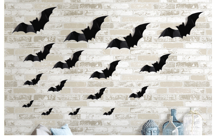 🎃 New 3D Black Bat Halloween Window Stickers – Spooky Wall & Glass Décor Kawaii Stickers
