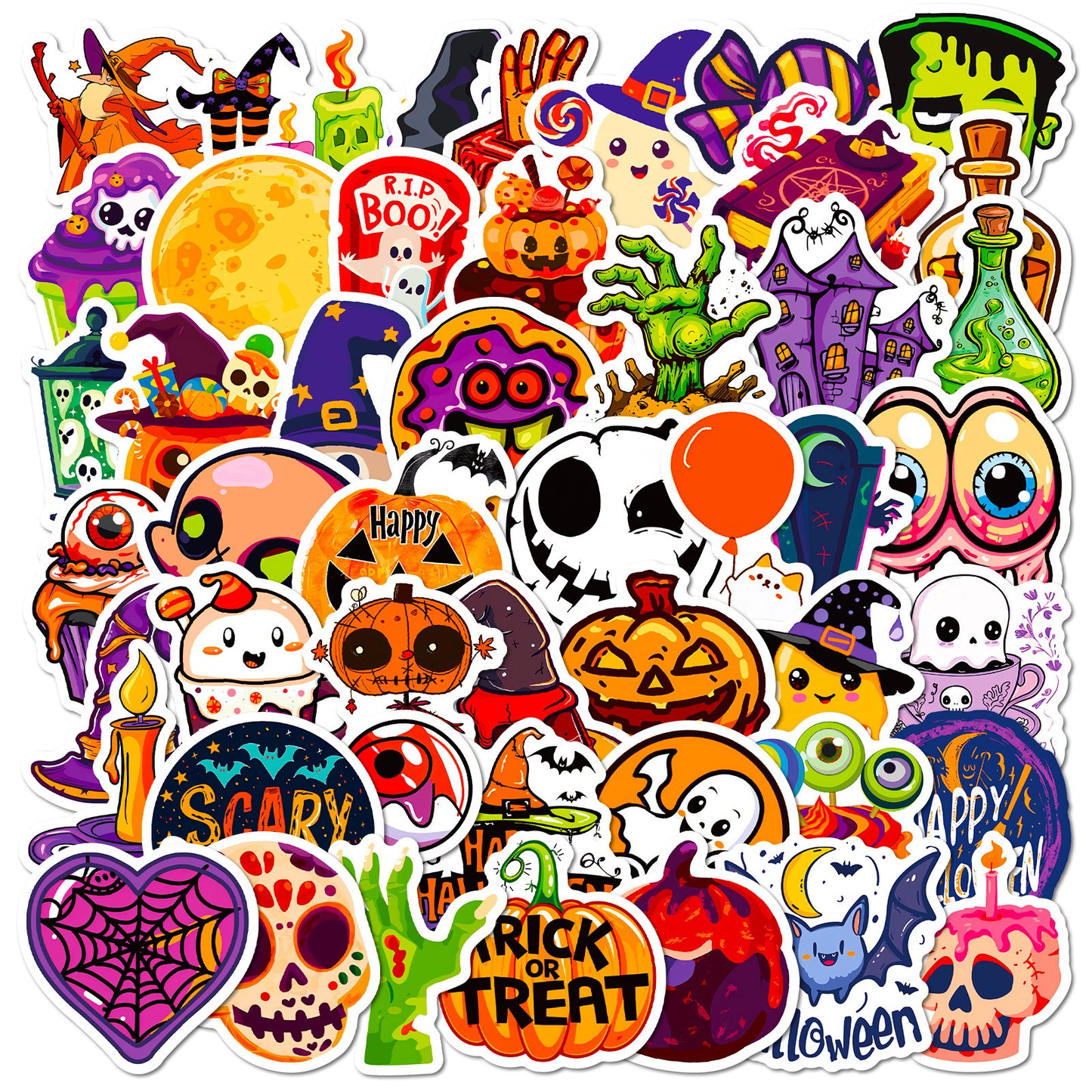 Halloween Stickers – 300PCS Spooky Reaper Pumpkin Sticker Pack