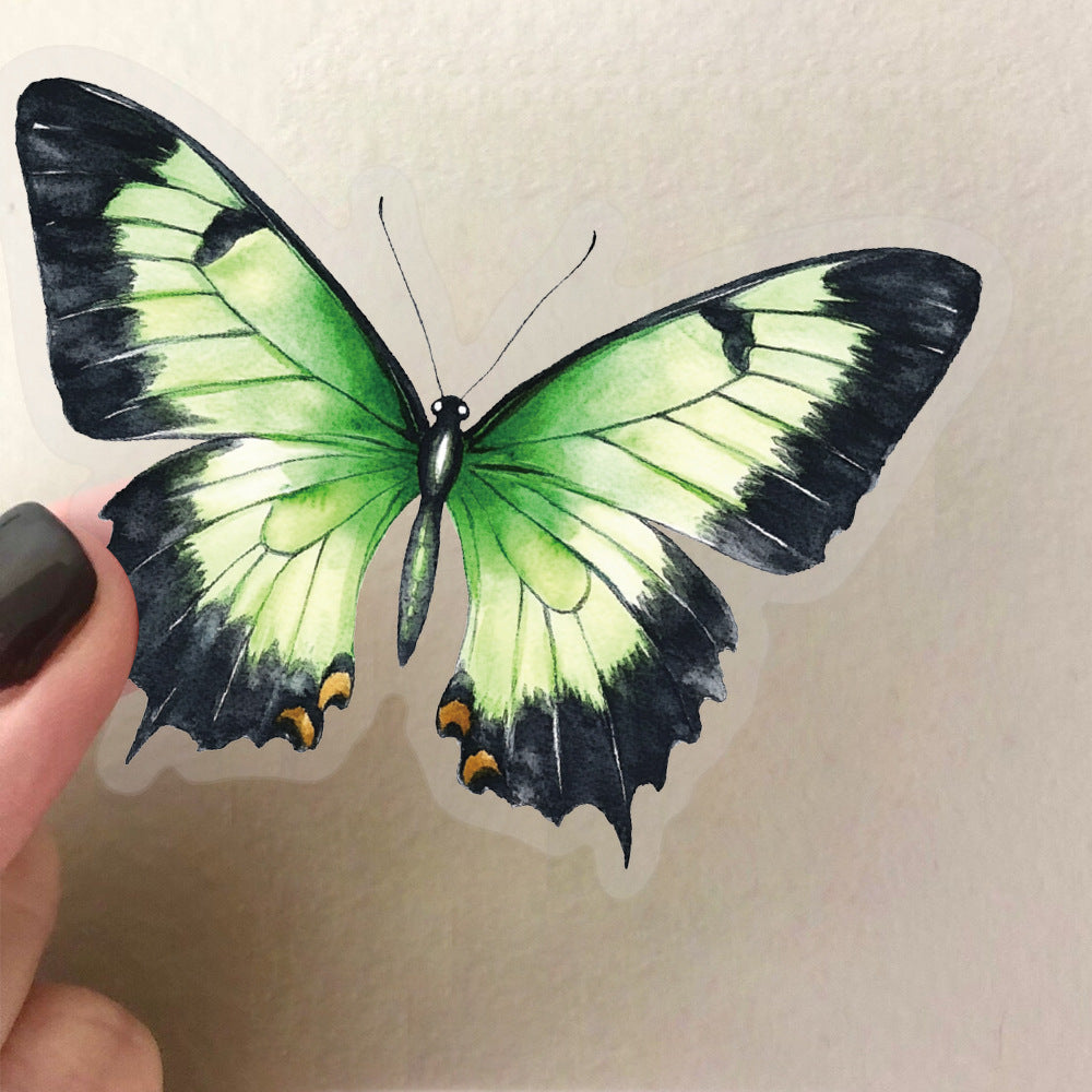 🦋🌈 50pcs Colorful Transparent Butterfly Stickers | Waterproof PET Stickers for Journals, Notebooks, Cups ☕, Guitars & DIY Crafts 🎨✨ Kawaii Stickers