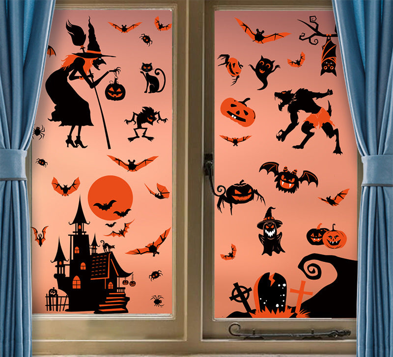 Spooktacular Halloween Window Stickers – Double-Sided Static Cling Décor for Glass Doors & Windows 👻🕷️ Kawaii Stickers