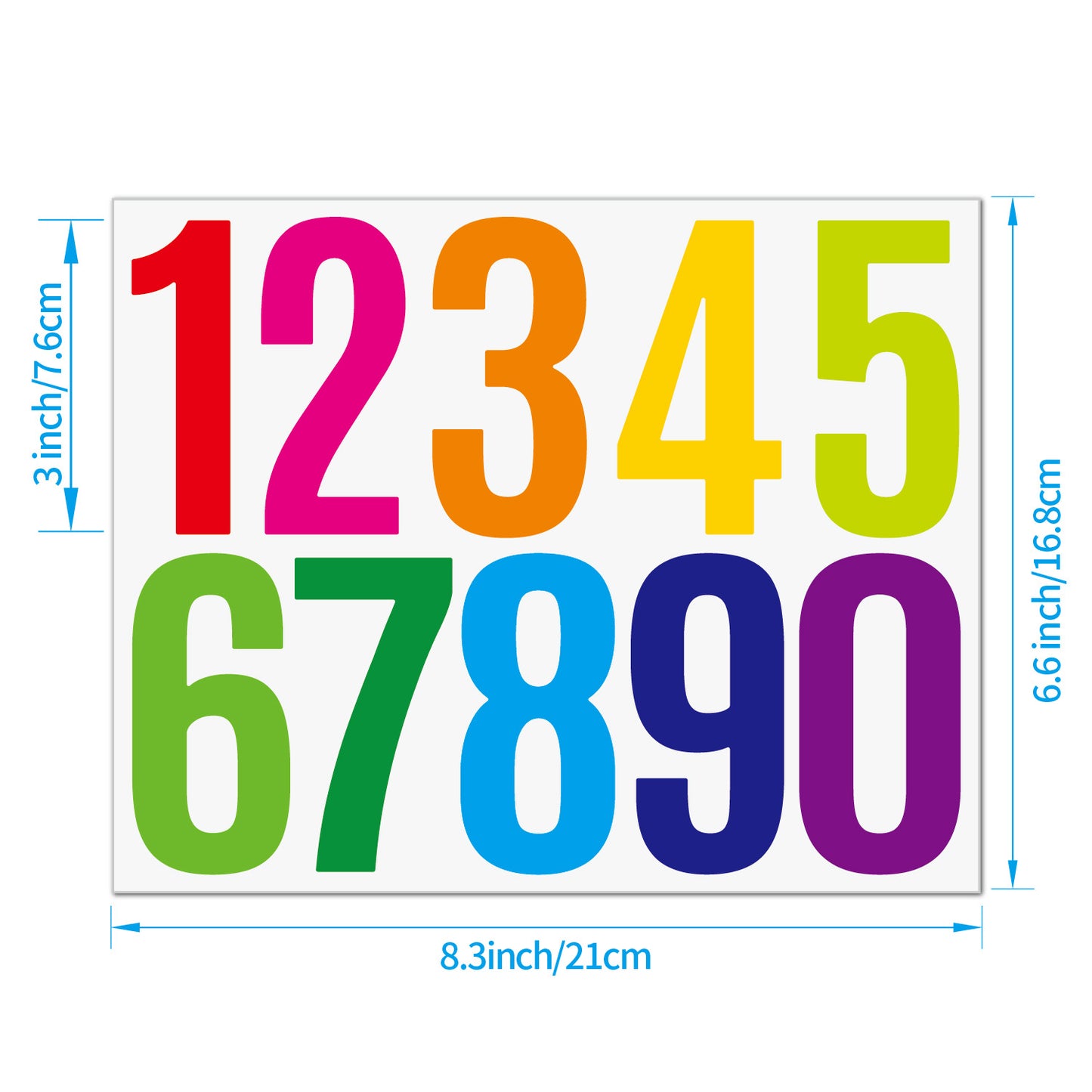 3inch Alphabet Number Stickers Car Mailbox Logo Waterproof Stickers Large Letter Stickers Kawaii Stickers