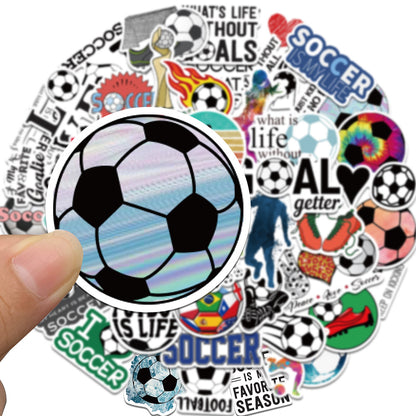 Football Stickers – 50Pcs Sport Designs – High-Definition Waterproof PVC – For Water Bottles, Laptops, Skateboards, Suitcases, Phones – Kawaii Stickers Kawaii Stickers