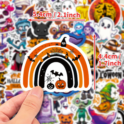 🎃👻 50 Pcs Halloween Stickers – Spooky Trick or Treat DIY Stickers for Cup, Laptop, Notebook, Luggage 👻🎃 T01041986 Kawaii Stickers