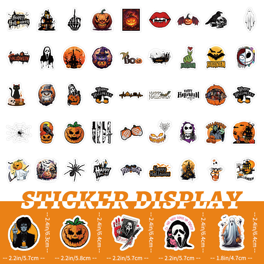 Halloween Stickers Pack 50pcs Ghost Horror Decals