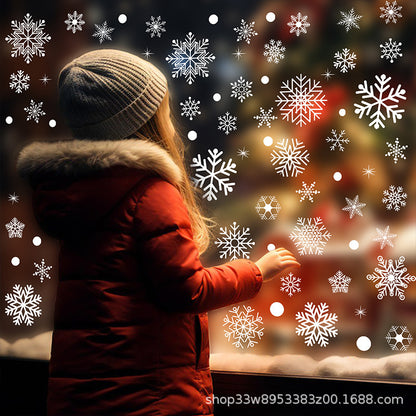 🎄 White & Blue Snowflake Window Stickers – Static Cling Christmas Window Decals for Holiday Decor 🎄 Kawaii Stickers