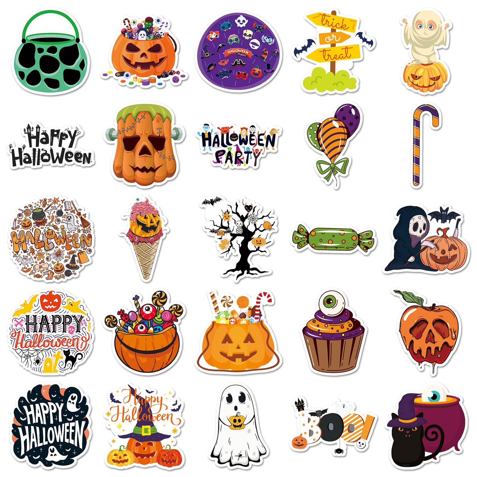 🎃 50PCS Halloween Stickers – Spooky Graffiti Waterproof PVC Stickers for Laptop, Luggage, Phone & More 👻 Kawaii Stickers