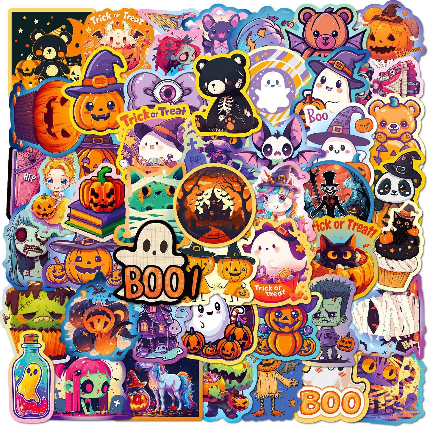 Halloween Stickers – 300PCS Spooky Reaper Pumpkin Sticker Pack