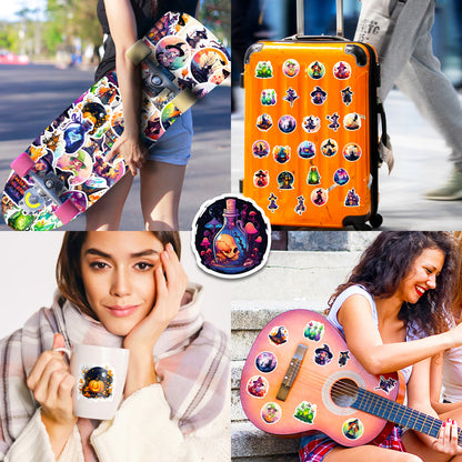 Halloween Stickers – 50pcs Magical Witch DIY Stickers