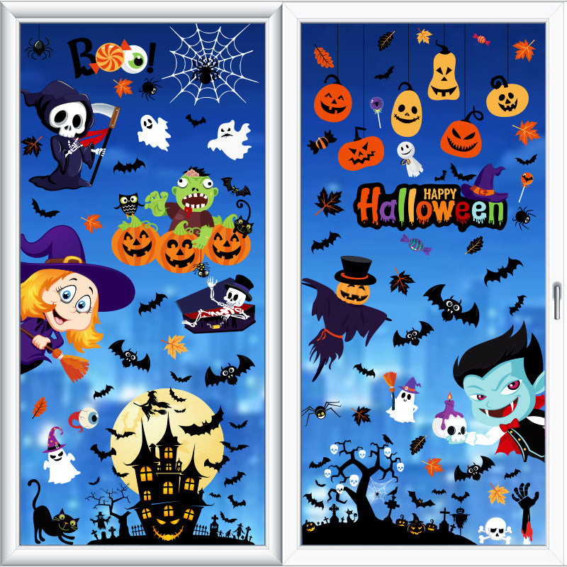 Spooktacular Halloween Window Stickers – Double-Sided Static Cling Décor for Glass Doors & Windows 👻🕷️ Kawaii Stickers