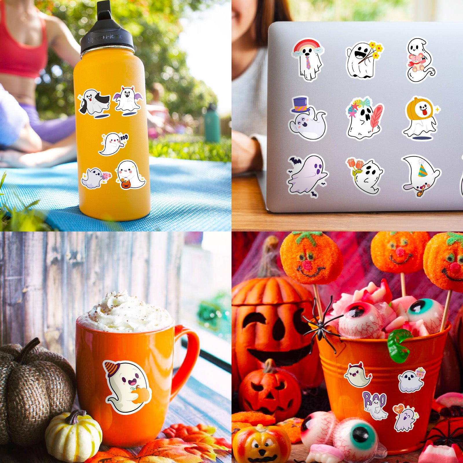 halloween stickers – Cute Ghost Stickers Set for Spooky DIY Decor